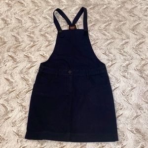 Louie Black Denim Skirt Overalls